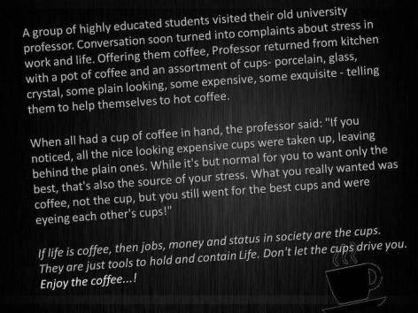 Enjoy The Coffee A Group Of Highly Educated Students Visited Their Old University Professor